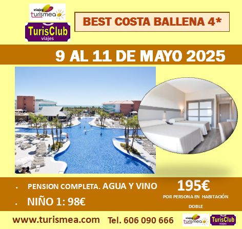 BEST COSTA BALLENA – 9 AL 11 DE MAYO 2025