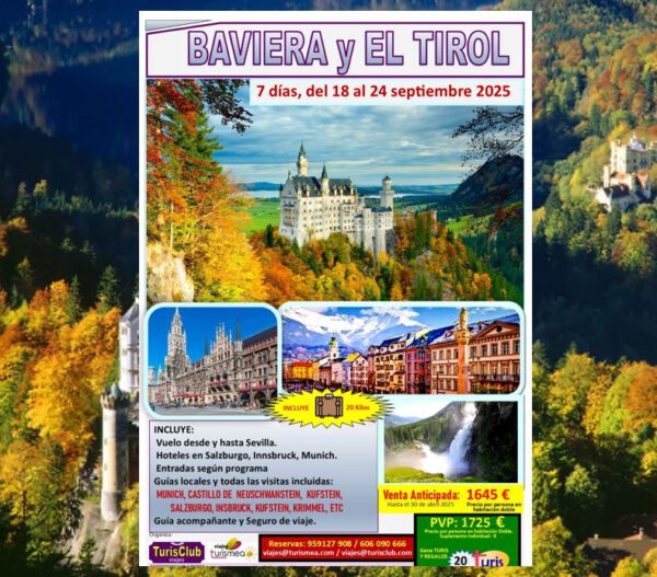 BAVIERA Y EL TIROL – 18 AL 24 SEPTIEMBRE 2025