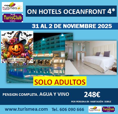 ON HOTELS OCEANFRONT 4* – 31 AL 2 DE NOVIEMBRE 2025 HALLOWEEN