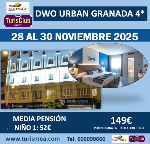 Dwo Urban Granada **** (Granada) – 28 AL 30 DE NOVIEMBRE 2025