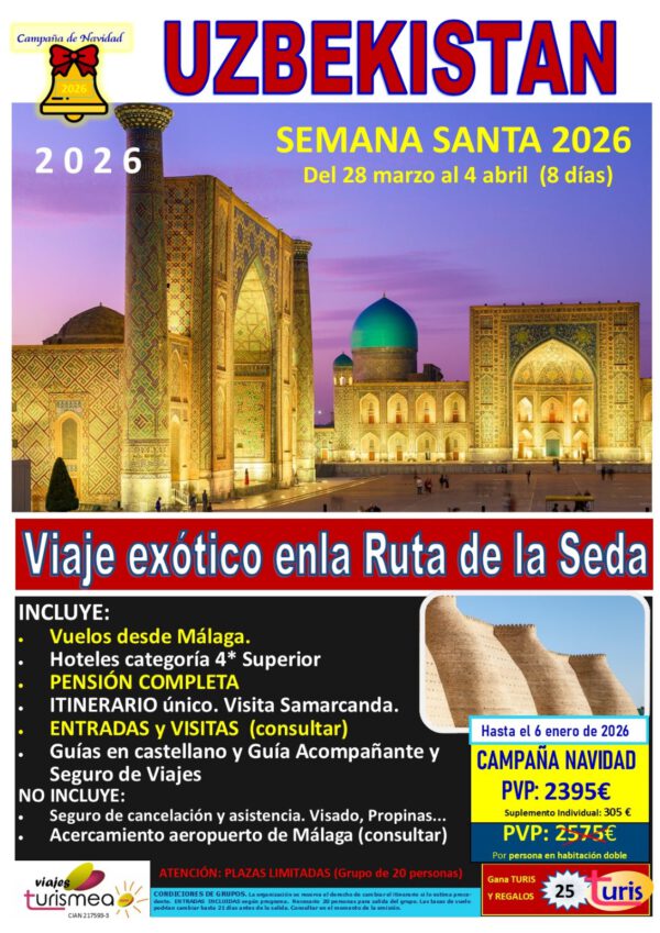 UZBEKISTAN – 28 MARZO AL 4 ABRIL 2026 – SEMANA SANTA