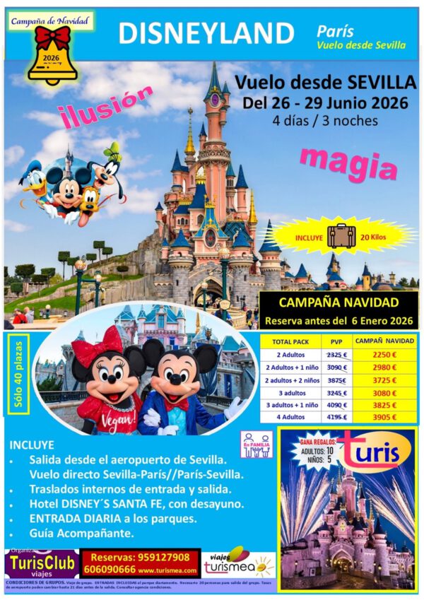 DISNEYLAND – 26 AL 29 DE JUNIO 2026