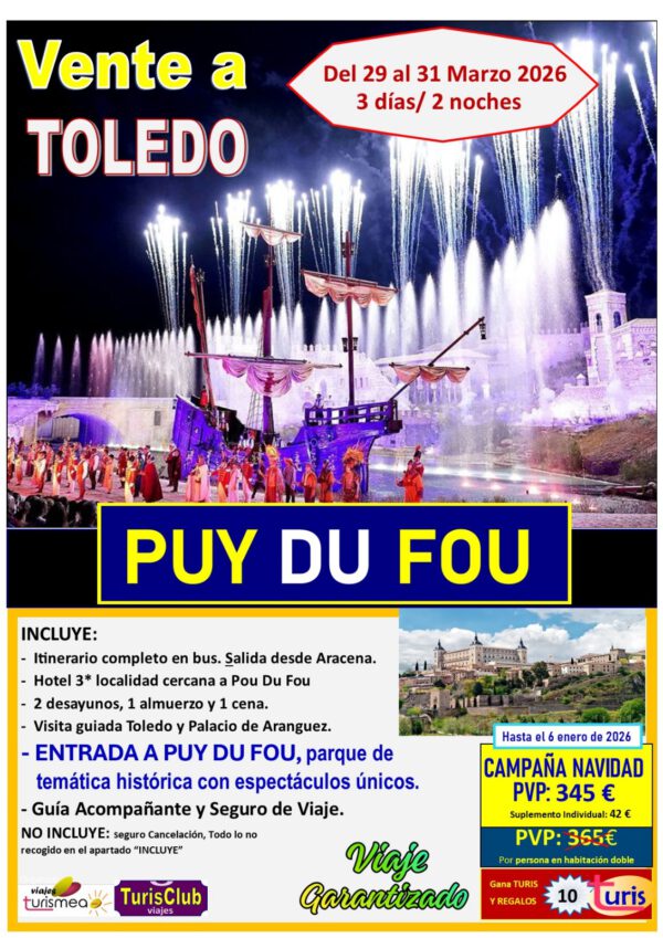 PUY DU FOU – 29 AL 31 MARZO 2026 – SEMANA SANTA