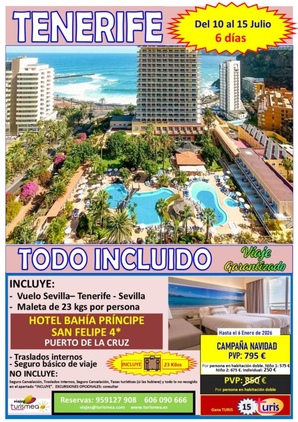 TENERIFE – 10 AL 15 JULIO 2026