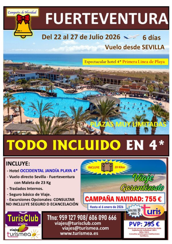 FUERTEVENTURA – 22 AL 27 JULIO 2026