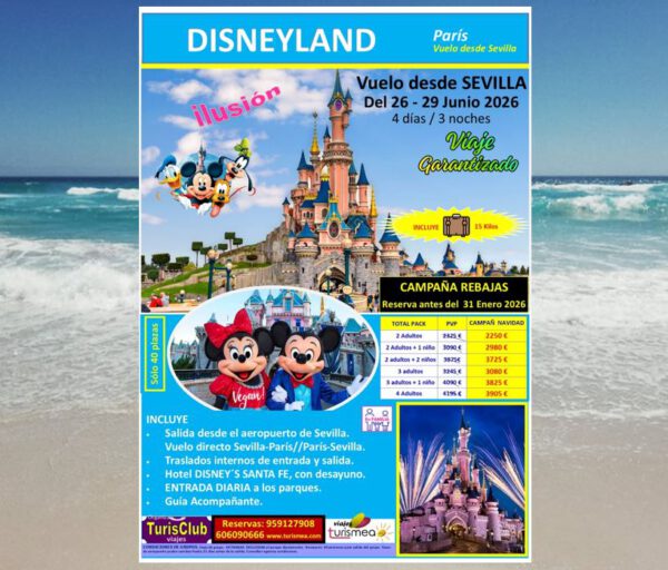 DISNEYLAND – 26 AL 29 DE JUNIO 2026