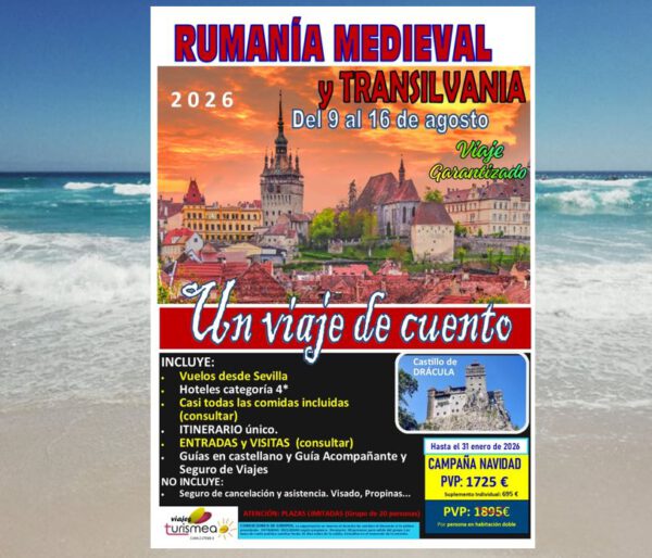 RUMANIA MEDIEVAL Y TRANSILVANIA – 9 AL 16 DE AGOSTO 2026