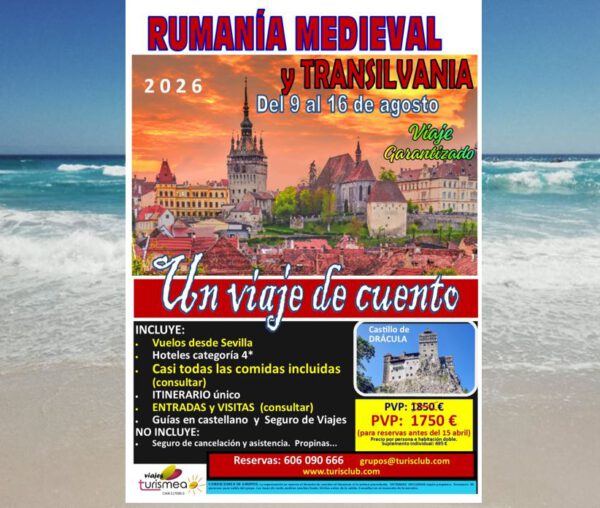 RUMANIA MEDIEVAL Y TRANSILVANIA – 9 AL 16 DE AGOSTO 2026