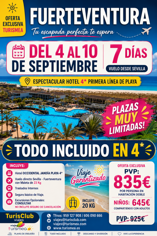 FUERTEVENTURA – 4 AL 10 SEPTIEMBRE 2026