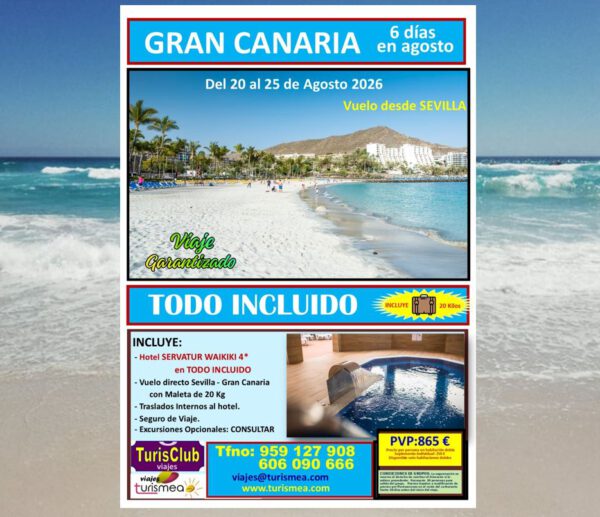 GRAN CANARIA – 20 AL 25 AGOSTO 2026
