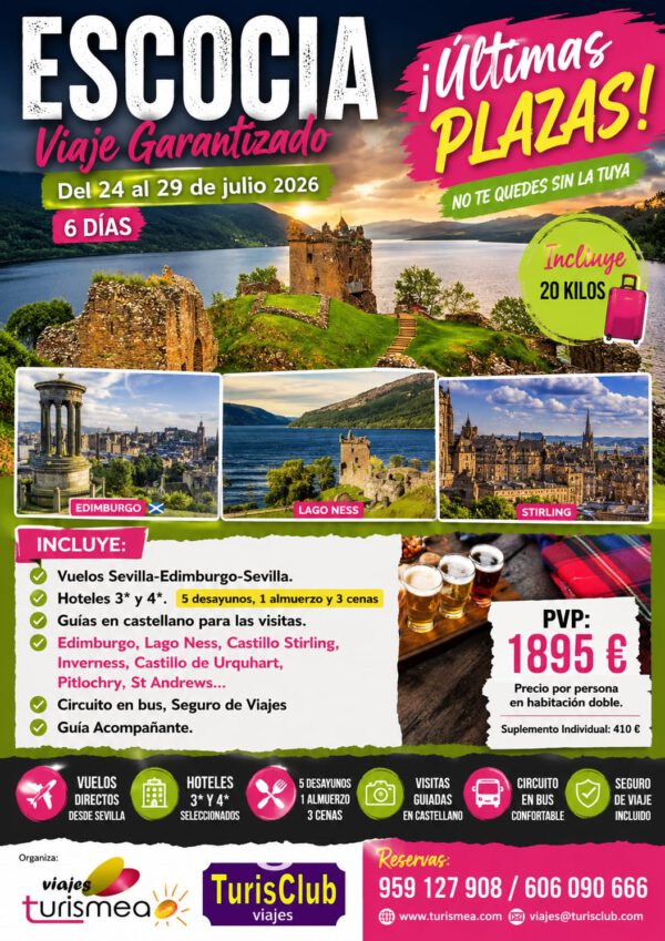 ESCOCIA – 24 AL 29 JULIO 2026
